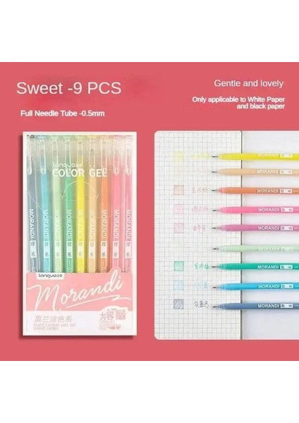 162/9 Renkler Kawaii Morandi Jel Kalem Çizim Çıkarma Öğrenci Günlüğü Scrapbook Resim Sevimli Okul Ofis Kırtasiye Malzemeleri Renk: Sweet Serisi (Yurt Dışından)
