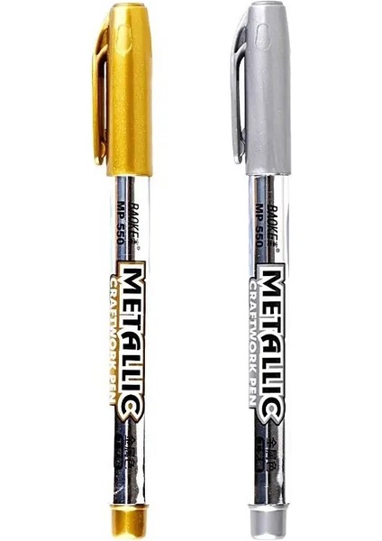 2/3/6pcs/lot Dıy Metal Su Geçirmez Kalıcı Boya Sanat Işaretleyici Kalemler Altın/gümüş 1.5mm Öğrenci Boyama Okulu Malzemeleri Istasyona: 1 Altın 1 Slayt (Yurt Dışından)