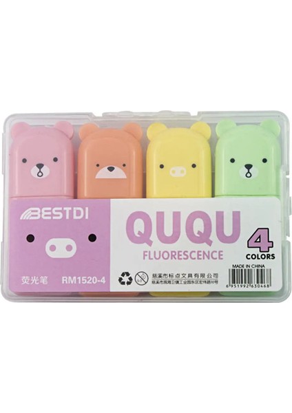 Kawaii Mini Vurgulayıcı Işaretleyici Kalem Seti 6 Renk Diy Işık Vurgulayıcı Öğrenci Öğrenme Bilgisi Noktaları Işaretleyici Çalışması Istasyona: 4 Renk (Yurt Dışından)