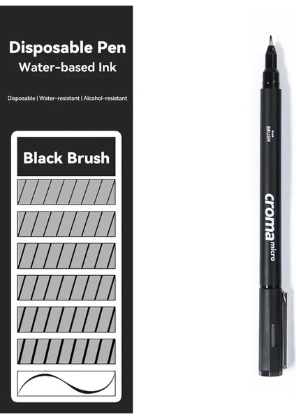 Micron Liner Fineliner Kalem 0.05 0.03 0.1 0.5 Fırça Uç Siyah Kahverengi Fineliner Çizim Manga Çizim Kalemi Renk Kırkırı Kırtasiye Renk: 1pc Br Siyah (Yurt Dışından)