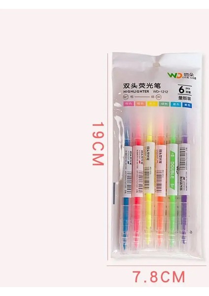 3/6pcs/set Çift Başlık Uçağı Kalem Seti Sevimli Pastel Floresan Kalem Estetik Renkli Belirteçler Kalemler Öğrenci Kırtasiye: 3pcs (Yurt Dışından)