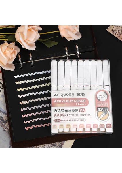 9 Pcs/set Düz Sıvı Akrilik Büyük Kapasiteli Yumuşak Kafa Boyama Işaretçisi Kalem Yaratıcı Diy Journal Öğrenci Sarf Malzemeleri Istasyoncu: Mkb-Zysdrl-08 (Yurt Dışından)