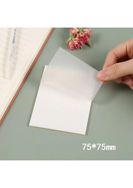 100 Sayfa Şeffaf Yapışkan Notlar Çıkarmalar Not Pedleri Gönderilen Kağıt Temiz Not Defarı Okul Kırtasiye Ofisi Malzemeleri Sarf Malzemesi: 100 Sayfa 75X75MM (Yurt Dışından)