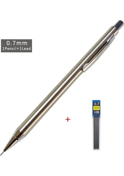 0.3/0.5/0.7/0.9/1.3/2.0mm Mekanik Kalem Ofis Okulu Yazma Sanat Sanat Araçları Metal Otomatik Kalemler Yaratıcı Kırtasiye Renk: Kurşunlu 1pc 0.7mm (Yurt Dışından)