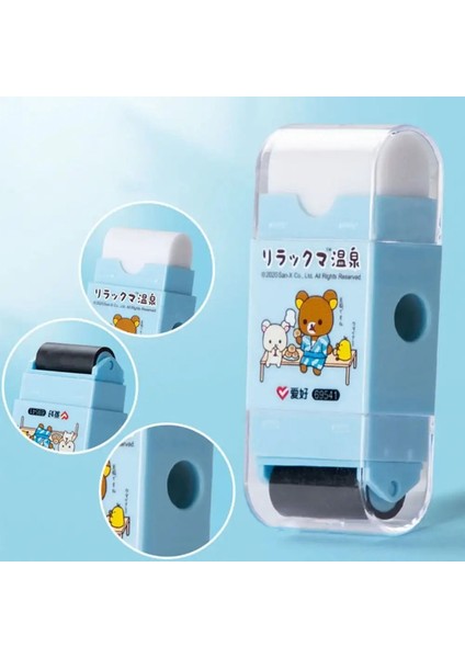 Silgi Tozu ile Sevimli Silindir Silgi Dahili Kalem Kalemle 3'ü 1 Silgide Kılavuzlu Silgi Kırıntı Koleksiyoncuları Öğrenciler Için (Yurt Dışından)