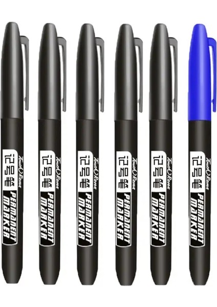 6 Adet Kalıcı Işaretçi Kalem Manga Çizim Işaretleri Siyah Mavi Kırmızı Su Geçirmez Mürekkep Eskiz Kalemleri Kırtasiye Sanat Okulu Malzemeleri Renk: 5 Siyah 1 Mavi (Yurt Dışından)