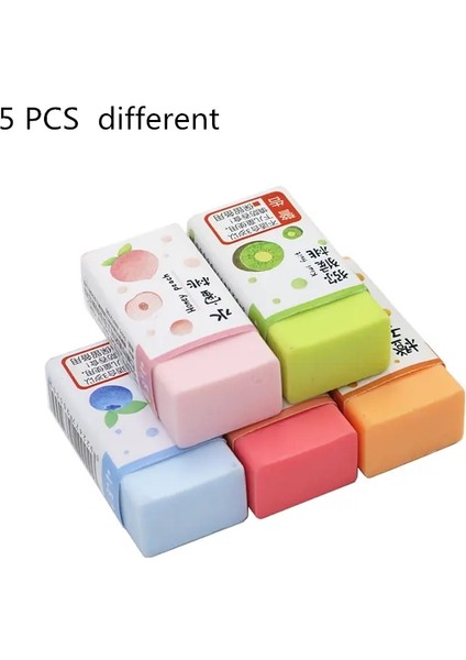 5 Adet Sevimli Meyve Silgileri Öğrenci Kırtasiye Şeker Renkli Kalem Silgi Silini Kağıt Zararla Zarar Yüzer: 5 Pcs Ları (Yurt Dışından)