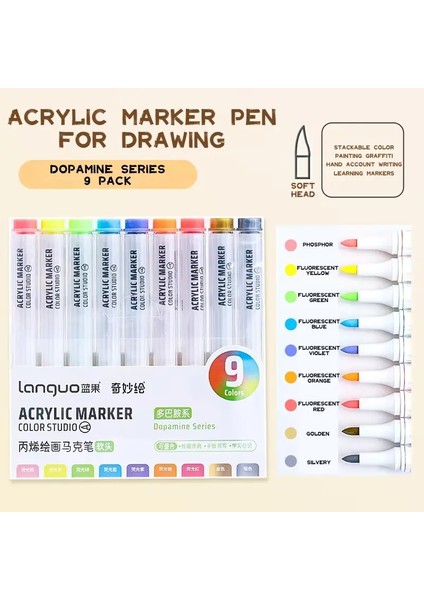 Yumuşak Ipucu Akrilik Marker Esnek Fırça Büyük Kapasite Okul Malzemeleri Için Blendable Batable Kırtasiye Sanatı Dalı Yaratıcı Hediye Alet Renk: Dopamin (Yurt Dışından)