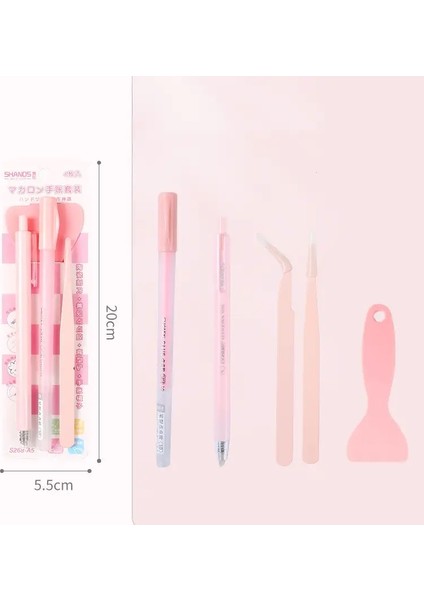 4 Adet Sevimli Günlük Araçları Kırtasiye Seti Yaratıcı Nokta Tutkal Kalem Oyma Bıçak Kürekçeleri Dıy El Yapımı Okul Malzemeleri Renk: Pembe (Yurt Dışından)