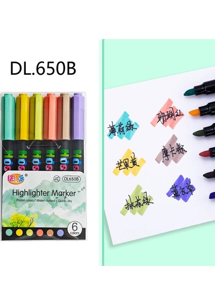 6pcs Pastel Avantajlar Kalem 30 Molors Floresan Kanca Kalem Renkli Mark Kalem Japon Kırtasiye Renkleri Günlüğe Gerektirmek Için Sevimli Markler: DL.650B (Yurt Dışından)