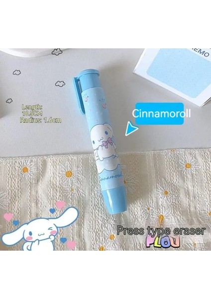 Sanrio 20PCS Press Kalem Silgi Anime Melody Kuromi Karikatür Ları Kırtasiye Temiz ve Tracess Silgi Çocuk Için : 20 Pcs Açık Mavi (Yurt Dışından)