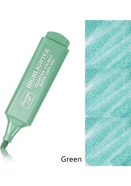 Metalik Vurgulayıcı Floresan Parıltı Işaretleyicileri Not Alarak Parlayan Kalem Alıyor 8 Renkler Dergi Scrapbooking Malzemeleri Çizim Sanat Renk: Yeşil (Yurt Dışından)