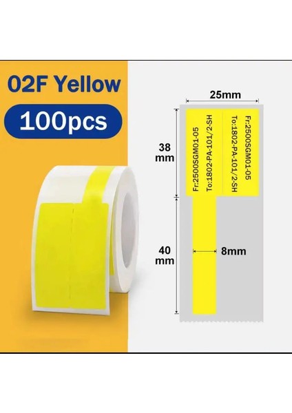 Niimbot B21/B3S/B1/B203 Kablo Esnek Etiket Etiketi Renk: Kablo Sarı (Yurt Dışından)