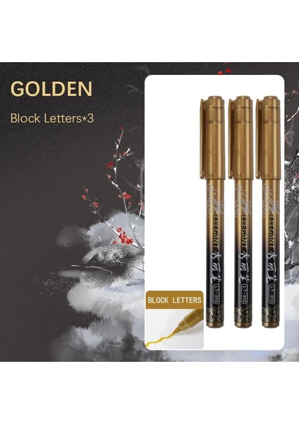 Leto Çin Tarzı Kaligrafi Fırça Uç Kalemi Öğrenci Kolay Yazma Işaretleri Sanat Okulu Malzemeleri Kırmızılık Siyah/kırmızı/altın Renk: Büyük Altın 3 Adet (Yurt Dışından)