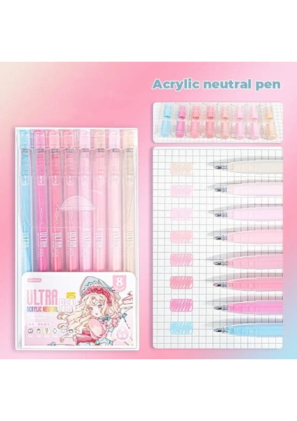 8 Molors/set Dıy Scrapbooking Akrilik Nötr Kalem Hızlı Kurutma Büyük Kapasiteli Renk Suluboya Kalem Yazma Araçları Çizim Boyama Renk: 06 (Yurt Dışından)