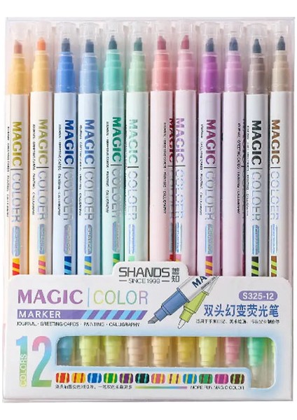 8/12 Pcs Çift Uçlu Sihirli Renk Değiştiren Vurgulayıcı Öğrenci El Kitabı Boyama Diy Yapımı Okul Ofis Malzemeleri Istasyona: 12 Renk (Yurt Dışından)