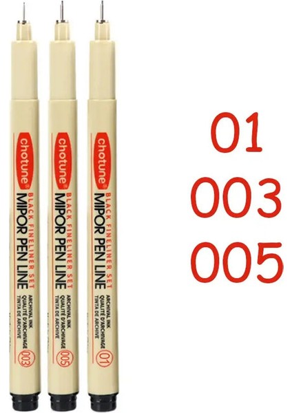 Manga Pigment Iğne Kanca Hattı Kalemi Sanat Çekme Eskiz Kalem Fırçası Elle Boyanmış Mikron Işaretleyici Kalem Kırtasiye Sanat Malzemeleri Malzemeler: 01-03-08 (Yurt Dışından)