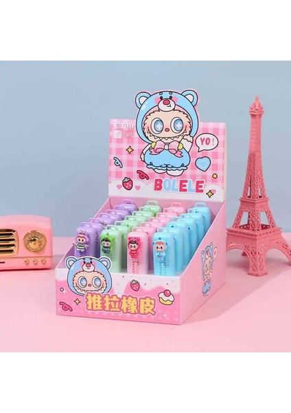 24PCS Anime Push Çekme Silgi Öğrenci Kırtasiye Çizim Sınavı Kalem Silgisi Ofis Okul Malzemeleri Çocuk Ödülleri Kawaiicolor: 24PCS Bütün Kutu (Yurt Dışından)