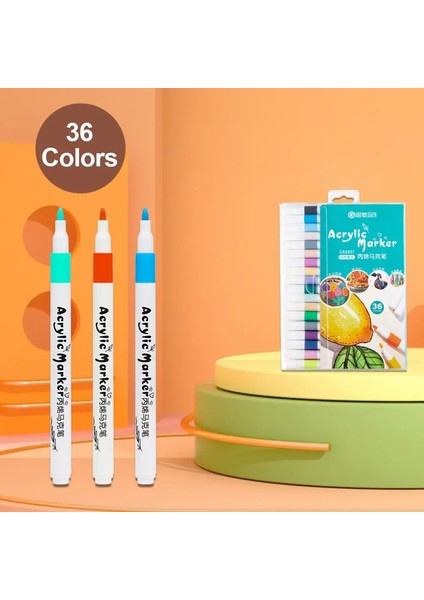 12/60 Renkler Kaya Boyama Ekstra Fırça Uç Boya Işaretleri Sanat Malzemeleri Kumaş Boya Kumaş Işaretleri Renk: 36 Renk (Yurt Dışından)