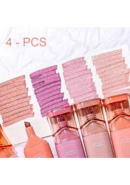 4 Adet, Ayarlanabilir Çizgi Genişliğine Sahip Parıltılı Vurgulayıcılar Hızlı Kuru Leke Geçirmez Mürekkep Mürekkepleri Planlar Planlamacılar Sanat Malzemeleri Renk: Pembe (Yurt Dışından)