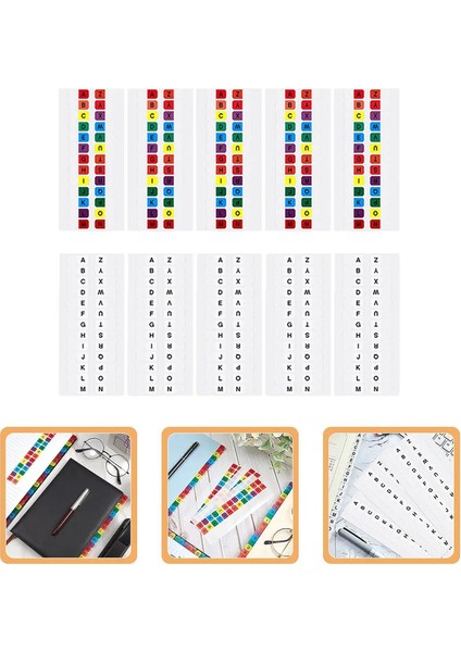 10 Sayfa Dizin Etiketi Alfabe Çıkartmaları Dizüstü Bilgisayarlar Için Sekmeler Şerit Mektubu Bookmark Memo Sekme Kırtasiye Malzemeleri Office Accessoriescolor: Gösterildiği Gibi (Yurt Dışından)