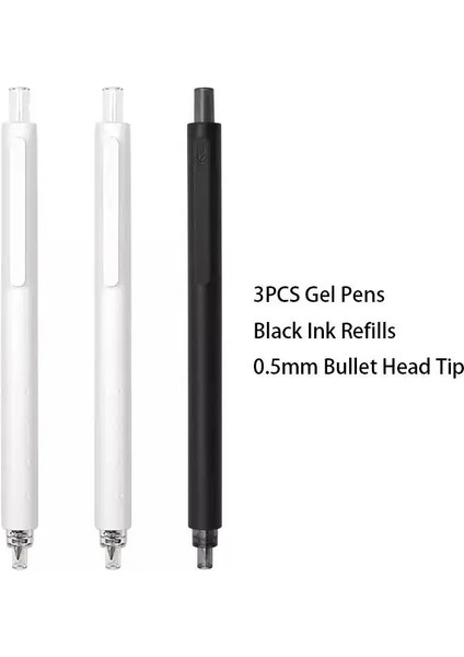 Kaco Roket Yüksek Kalite Yaratıcılık 0.5mm Siyah Mürekkep Jel Kalem Düzgün Yazma Hızlı Kurutma Ofis Okulu Malzemeleri Kırtasiye Renk: 2 Beyaz 1 Siyah (Yurt Dışından)