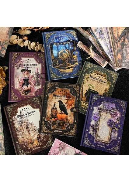 Jianwu Magic World Series Vintage Flower Karakter Peyzaj Kolaj Dekor Malzeme Kağıt Yaratıcı Diy Önem Dergi Kırtasiye Renk: 6 Set (Yurt Dışından)