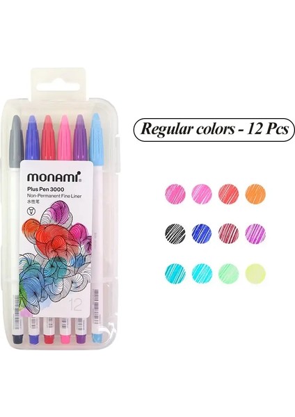 Su Bazlı Jel Kalemler Elle Çizilmiş/işaret Kanca Hattı Kalemleri Yazma/grafiti/notalar 0.3-1mm Kırtasiye Kalemi Sanat Malzemeleri Renkli 12-60 Setcolor: 3000-12COLORS (Yurt Dışından)