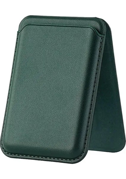 İPHONE16 15 14 13 12 Pro Max Manyetik Kart Cüzdan Tutucu Deri Cüzdan Kart Telefon Arka Kapak Çantası Renk: Sedir Yeşil (Yurt Dışından)