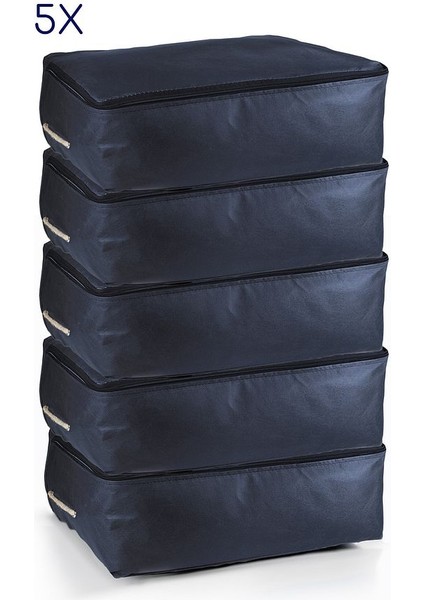 5'li Set 53X44X20 cm Home Organizer Çekyat & Baza Altı Düzenleyici Hurç Lacivert