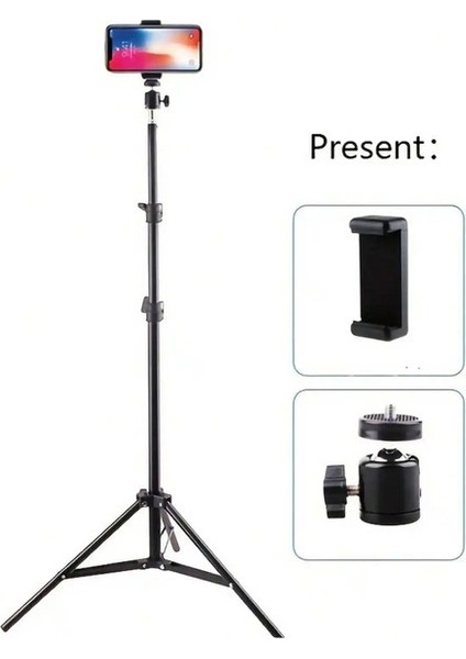 Katlanabilir Tripod Telefon Tutucu Klibi ile 1pc 63 Inç 160.02 cm Çok Fonksiyonlu Tripod, Telefon ve Kamerakolor Için Tripod: Siyah (Yurt Dışından)