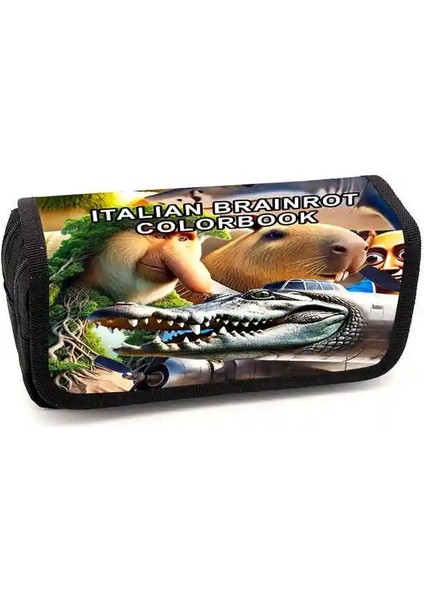 Çocuk Karikatür Brainrot Kalem Çantaları Kırtasiye Depolama Çantası Büyük Kapasiteli Kızlar Erkekler Için Öğrenci Öğrencileri Renk: Gökyüzü Mavisi (Yurt Dışından)