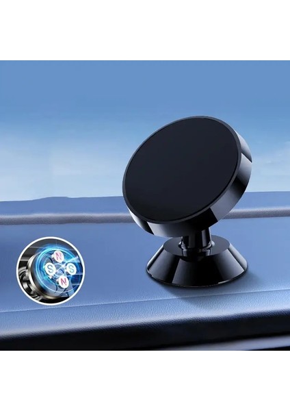 Evrensel Manyetik Araba Telefon Tutucu iPhone Samsung Mıknatıs Montaj Yuvarlak Araba Tutucu Gösterge Tablosu Cep Telefonu Holdercolor: Siyah (Yurt Dışından)