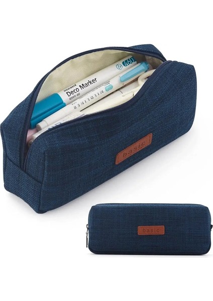 Kızlar ve Erkekler Için Kalem Kılıf Çantası Kawaii Yıkanabilir Kalem Kutusu Çok Molor Isteğe Bağlı Sevimli Kalem Çantası Okul Kırtasiye Malzemeleri Renk: Donanma (Yurt Dışından)