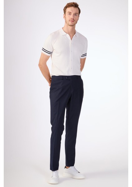 Koyu Lacivert Erkek Regular Fit Düz Pantolon - 103937 modelleri