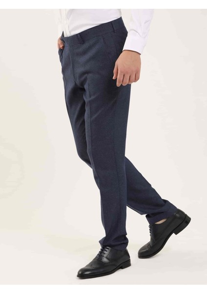 Lacivert Melanj Erkek Slim Fit Pantolon modelleri