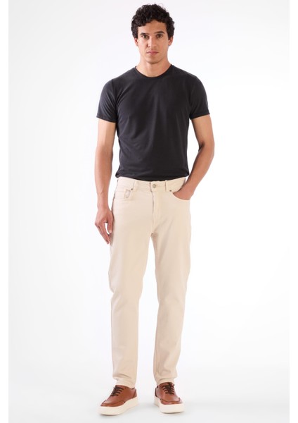 Kemik 5 Cep Düz Renk Slim Fit Erkek Pantolon