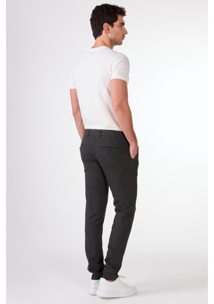 Antrasit Erkek Ekstra Slim Fit Melanj Desenli Klasik Pantolon - 103492 modelleri