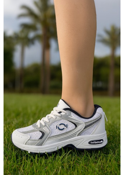 Günlük Unisex Beyaz Siyah Sneaker Kaymaz Yüksek Taban Desenli Triko Bağcıklı Koşu Spor Ayakkabı fiyatları