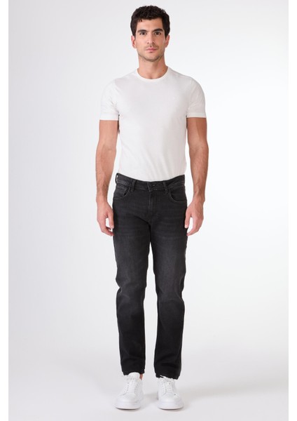 Koyu Gri Slim Fit Denim Erkek Pantolon