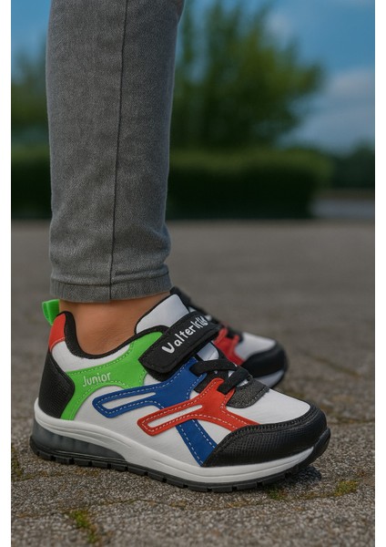 Unisex Çocuk Cırtlı Bağcıklı Sneaker Günlük Spor Ayakkabı