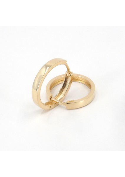 Zarif ve Klasik 14 Ayar Altın Halka Küpe