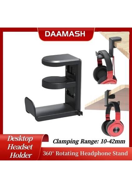 Evrensel 360 ° Dönen Kulaklık Standı Masaüstü Kulaklık Tutucu Pc Oyun Duvar Montajı Masa Hanger Hook Kulaklık Denetleyicisi Için (Yurt Dışından)