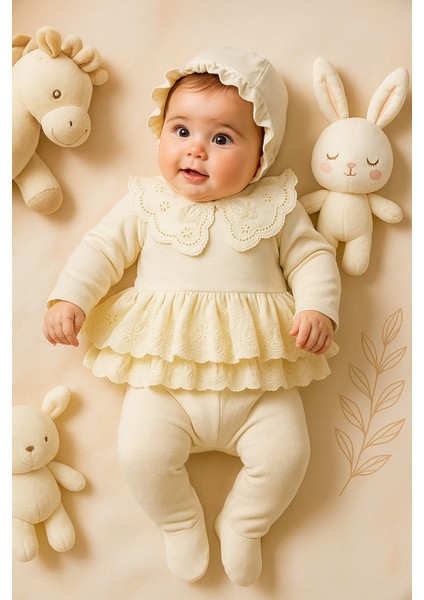 Yenidoğan Kız Bebek 0-3 Ay Elıte 5li Hastane Çıkışı Zıbın Seti