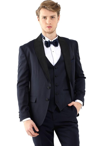 Lacivert Erkek Slim Fit Sivri Yaka Smokin Takım fiyatları