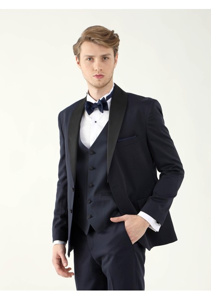 Lacivert Erkek Slim Fit Sivri Yaka Smokin Takım modelleri