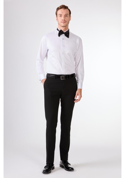 Ekru-Siyah Erkek Slim Fit Sivri Yaka Smokin Takım modelleri