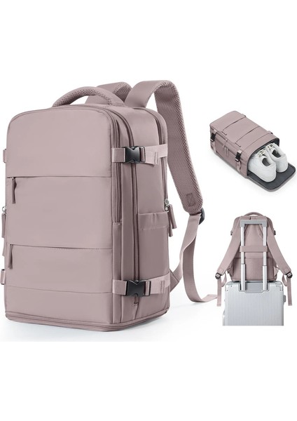 Kadın Erkekler Için Seyahat Sırt Çantası, El Bagajı 40X20X25 Ryanair Cabin Seyahat Çantası Koleji Kitap Çantası Su Geçirmez Dizüstü Torba Iş Rengi: Lotus Pembe (Yurt Dışından)