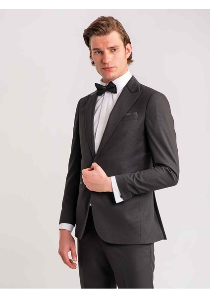 Siyah Erkek Modern Fit Mono Yaka Smokin Takım fiyatları