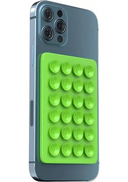 Silikon Emme Telefon Tutucu Mat Çok Fonksiyonlu Emme Kupası Duvar Standı Kare Slip Anti-Slip Tek Taraflı Kılıf Arka Çıkartma Rengi: Yeşil (Yurt Dışından)